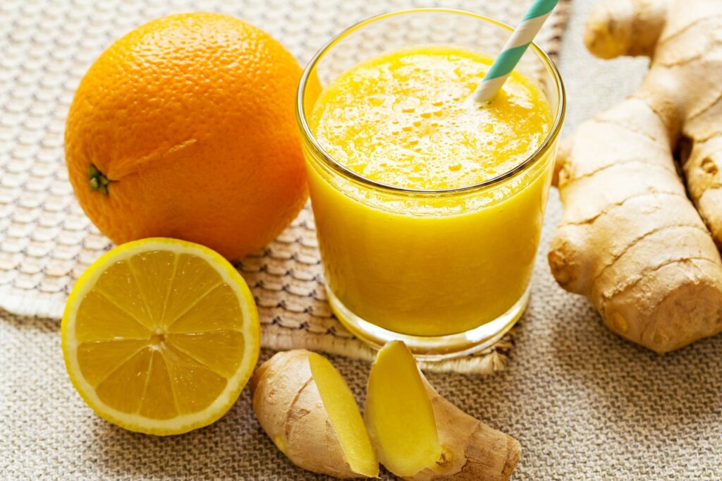 апельсиновый и имбирный сок